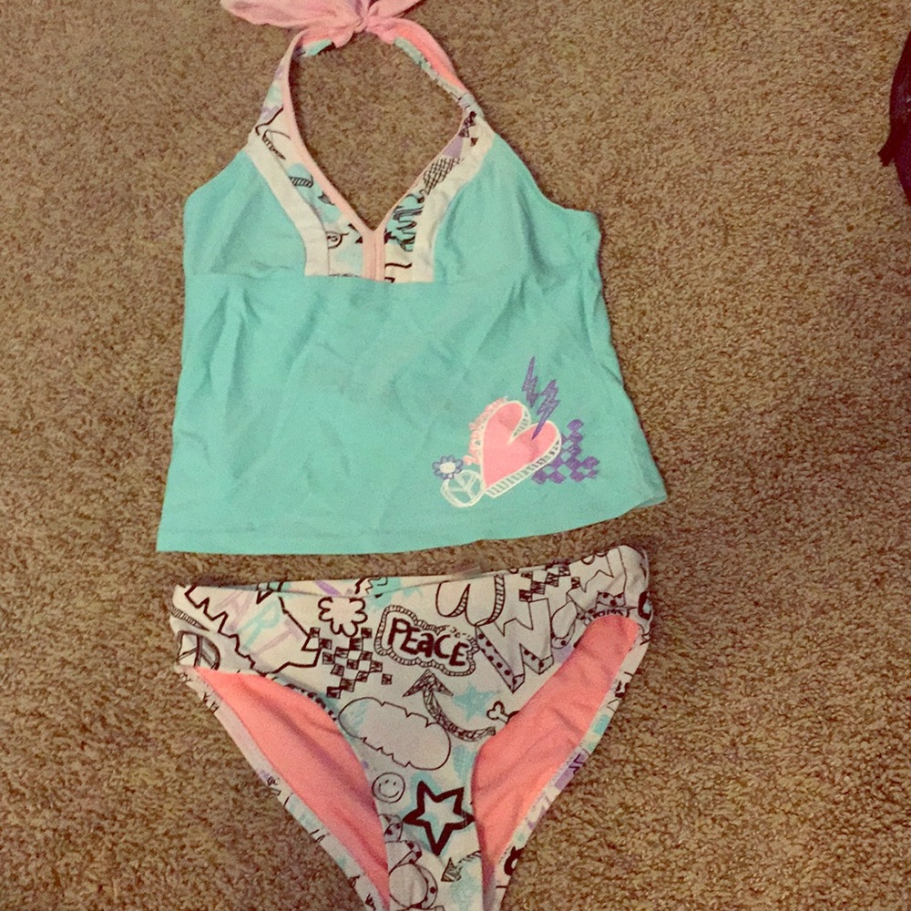 swim suit with comic detail